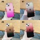 YKD Two-color Gradient Colorful Soft Silicone TPU Phone Case with Electroplated Aluminum Camera Ring for iPhone 11 to 13 Pro Max