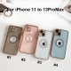 YKD Diamond Pattern Soft Silicone TPU Phone Case Openwork Show Logo for iPhone 11 to 13 Pro Max