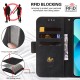 New Embossed Stripes Phone Leather Flip Case Bracket with Card Purse Wallet For iPhone 6 to 14 Pro Max