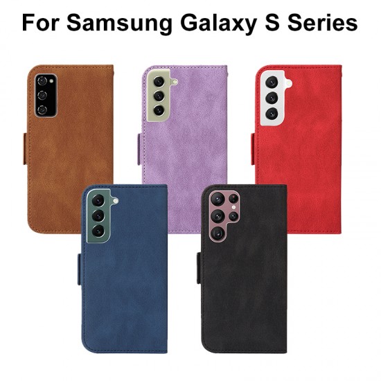 New Embossed Stripes Phone Leather Flip Case Bracket with Card Purse Wallet For Samsung Galaxy S Series