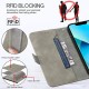 New Embossed Geometric Lines Leather Flip Phone Case Bracket with Card Purse Wallet For iPhone 6 to 14 Pro Max
