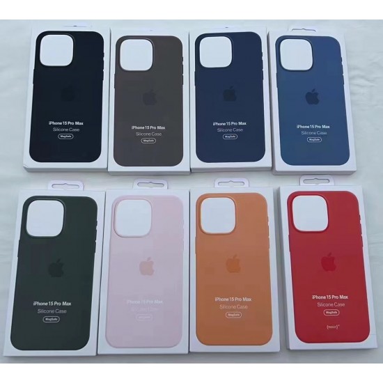 Liquid Silicone Case 1:1 For iPhone 15/15Pro/15Plus/15ProMax Official Case With LOGO