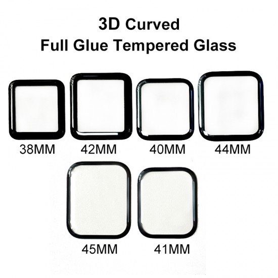 3D Curved Full Glue Watch Tempered Glass for Apple Watch S1 S2 S3 38MM 42MM S4 S5 S6 40MM 44MM S7 41MM 45MM