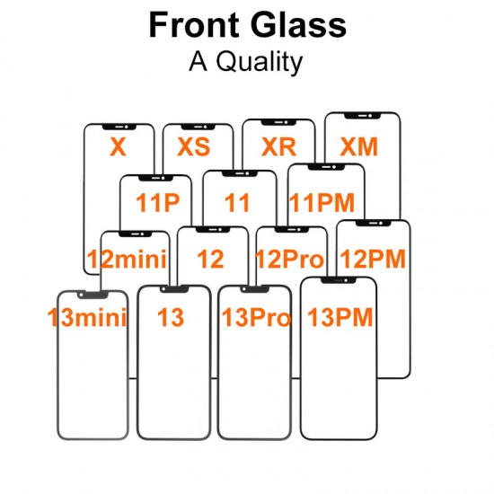 Grade A Quality Front Glass Replacement for iPhone X to 13ProMax