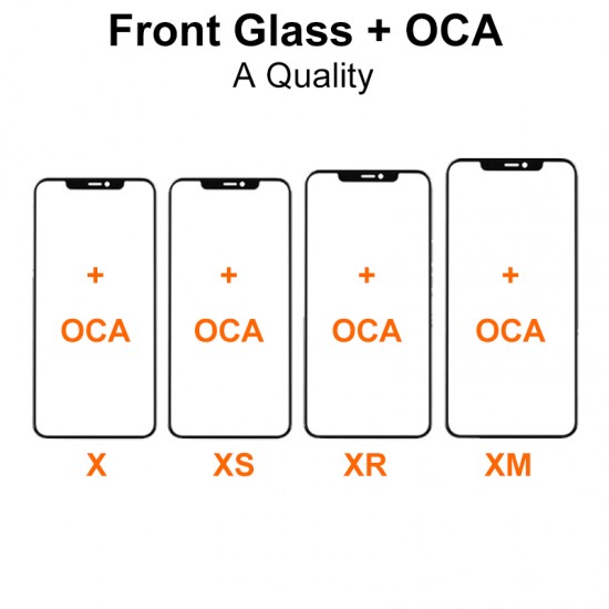 Grade A Quality Front Glass with OCA Replacement for iPhone X to 13ProMax