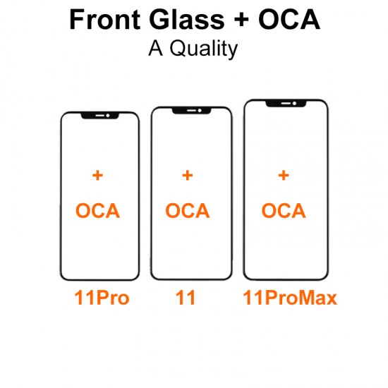 Grade A Quality Front Glass with OCA Replacement for iPhone X to 13ProMax