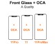 Grade A Quality Front Glass with OCA Replacement for iPhone X to 13ProMax