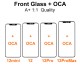 Grade A+ 1:1 Quality Front Glass with OCA Replacement for iPhone X to 15ProMax