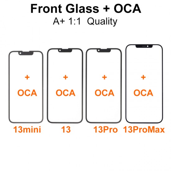 Grade A+ 1:1 Quality Front Glass with OCA Replacement for iPhone X to 15ProMax