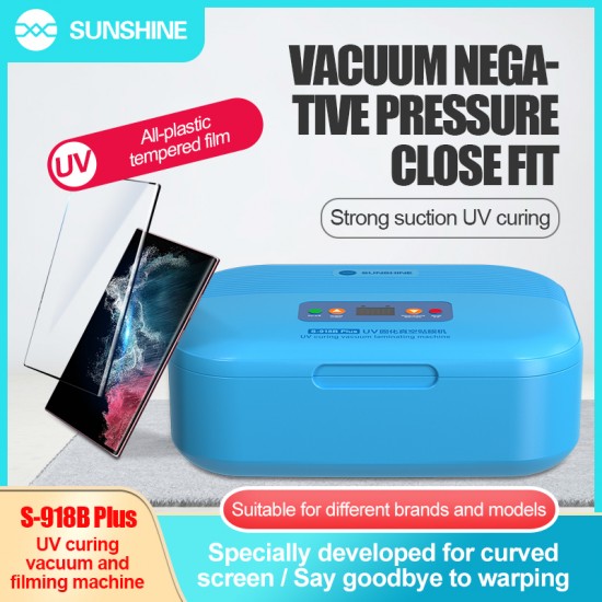 SUNSHINE S-918B Plus Multifunctional Intelligent UV Curing Vacuum Filming Machine for Lamination and Curing of UV Soft Film