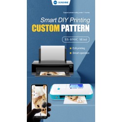 SUNSHINE SS-890C Mini Multifunctional intelligent Cloud Film Cutting Machine Smart WIFI+Bluetooth for Mobiles Under 11 Inch