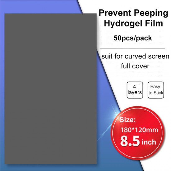 50pcs C3 Smart Film Cutting Machine Specified Flexible Prevent Peeping Hydrogel Film 120*180MM