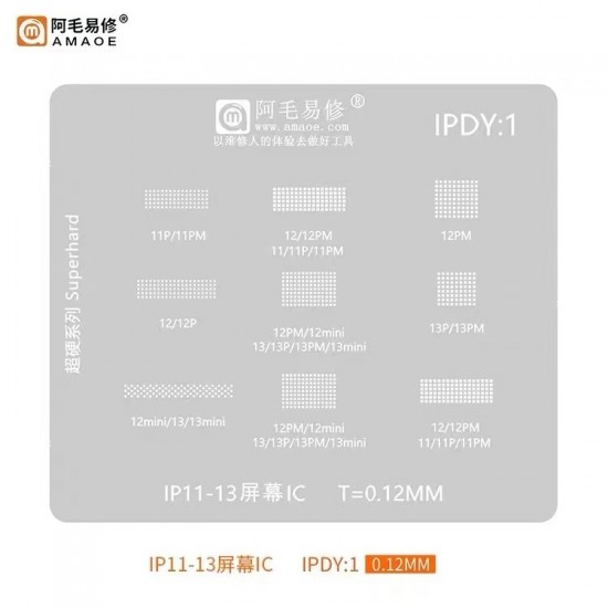 For iPhone 11 to iPhone 13 Pro Max LCD Screen IC BGA Stencil Reballing Solder Tin Plant