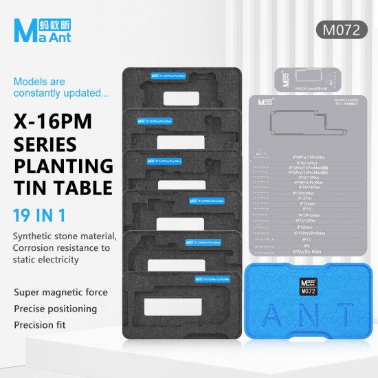 MaAnt M072 Middle Layer Tin Planter | iPhone X-16 Pro Max Reballing Platform MaAnt M072 Integrated Tin Planter BGA Reballing Station for iPhone X to 16 Pro Max motherboards