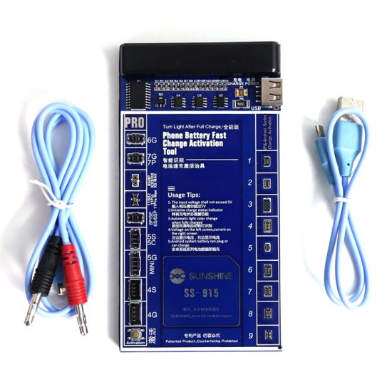 SS-915 Universal Battery Activation Board Quick Charge with USB Cable for iPhone 5 to iPhone 14 Pro Max and Android Series