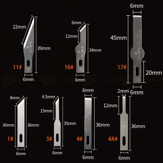 BSD Blades 1# 3# 4# 4A# 11# 16# 17# for Engraving And Glue Removal Motherboard Repair With Aluminum Alloy Handle