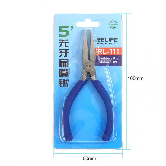 RELIFE RL-111 5' Toothless Industrial Flat Nose Pliers For Phone Repair Tool