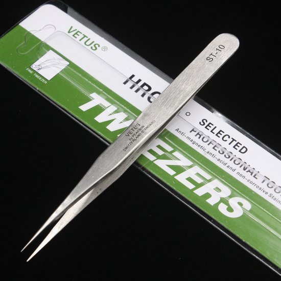 Vetus Precision Stainless Steel Tweezers ST-10