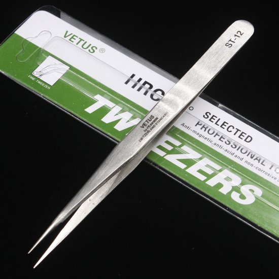 Vetus Precision Stainless Steel Tweezers ST-12