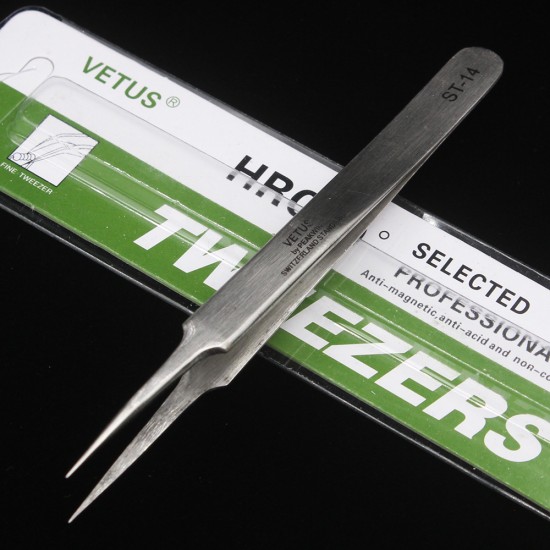 Vetus Precision Stainless Steel Tweezers ST-14