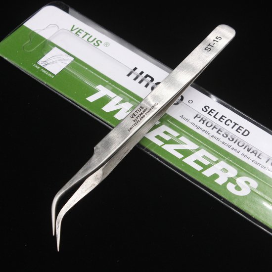 Vetus Precision Stainless Steel Tweezers ST-15