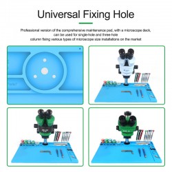 RELIFE RL-160B Multifunctional Microscope Base Alloy Maintenance Mat Metal + Silicone Pad With Tool Storage Slot Repair Mat RELIFE RL-160B Multifunctional Microscope Base Alloy Maintenance Mat Metal + Silicone Pad With Tool Storage Slot Repair Mat