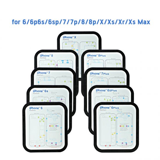 Magnetic Screw Keeper Chart Mat With Rubber Ring for iPhone 6-XS Max