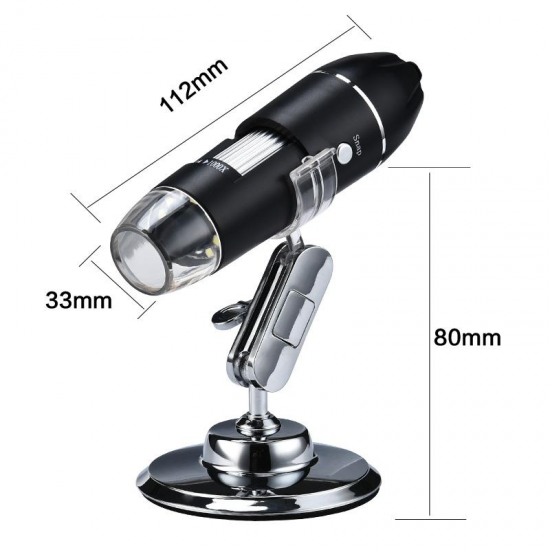 1000X HD Digital USB Microscope Handheld Portable with 8 LEDs with Bracket