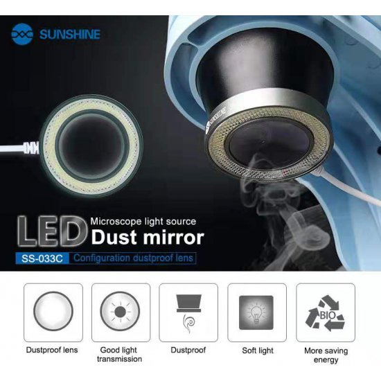 SS-033C Microscope Light Source 2 in1 USB Adjustable Brightness Dust-proof LED Source for Microscope