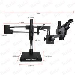 Microscope 37045-STL2 Trinocular HD Stereo Microscope 7X-45X Big Boom Stand Universal Bracket for Mobile Phone Repair Microscope 37045-STL2 Trinocular HD Stereo Microscope 7X-45X Big Boom Stand Universal Bracket for Mobile Phone Repair