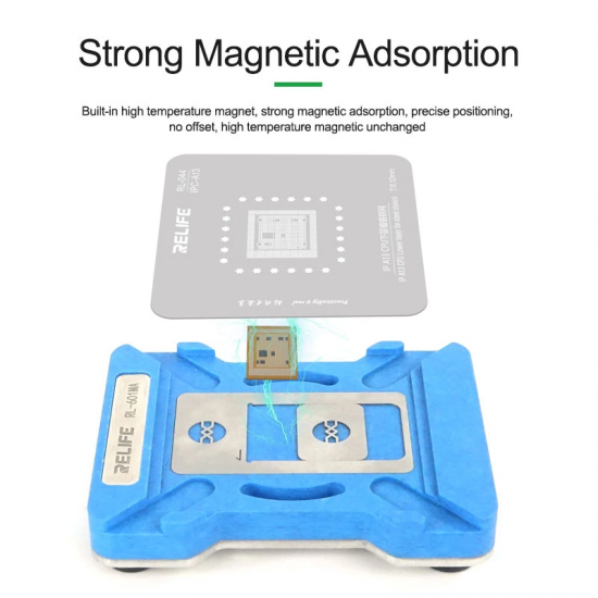 RELIFE RL-601MA A8-A15 IC Chip Planting Tin Template Fixture For iPhone 6-14 Pro Max Repair