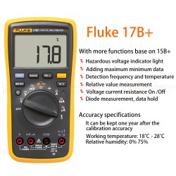 Fluke 17B+ Digital Multimeter Auto Range for AC/DC Voltage Resistance Capacitance Frequency Tester Fluke 17B+ Digital Multimeter Auto Range for AC/DC Voltage Resistance Capacitance Frequency Tester
