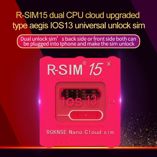 R-SIM15 Dual CPU Aegis Cloud Upgrade Universal Unlocking Card for iOS13 System