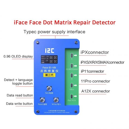 i2C Face ID Programmer-V8i Dot Matrix Projection Detector and Flex Cable