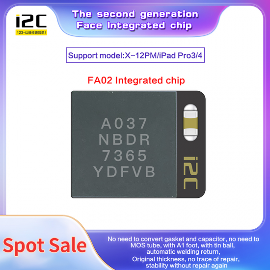 12C A037 Dot Matrix IC Chip For iPhone X-12 Pro Max iPad Pro 3 4 Face ID Repair Support i6S Programmer