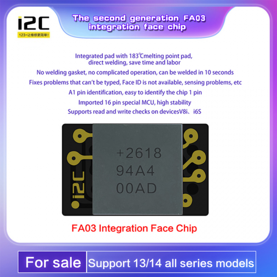 12C FA03 Dot Matrix Chip for iPhone 13-14 Pro Max Repair Lattice IC Chip Support i2C Face ID Programmer