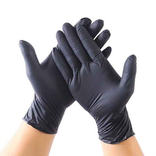 100pcs Disposable Latex Nitrile Gloves Anti Virus Rubber Black