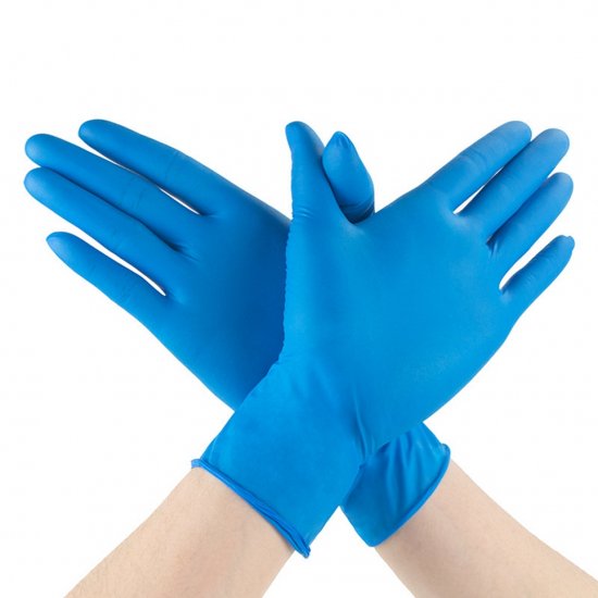 100pcs Disposable Latex Nitrile Gloves Anti Virus Rubber Blue