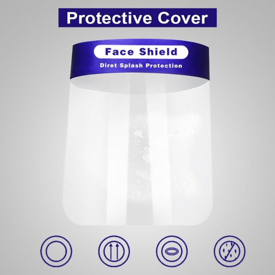 Anti-splash Protective Face Mask HD Transparent PVC Face Shield(MOQ 1000PCS)