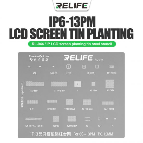 RELIFE RL-044 for iP6S to iPhone 13 Pro Max LCD Screen Tin Planting
