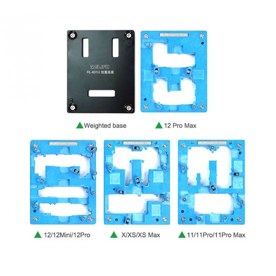 RELIFE RL-601U Modular Precision Positioning Clamp iPhone Repair Motherboard Fixture with Base for IPX-12 Series