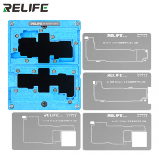 RELIFE RL-601W for iPhone 13/13 Mini/13 Pro/13 Pro Max Motherboard Middle-layer Tin Planting Kit