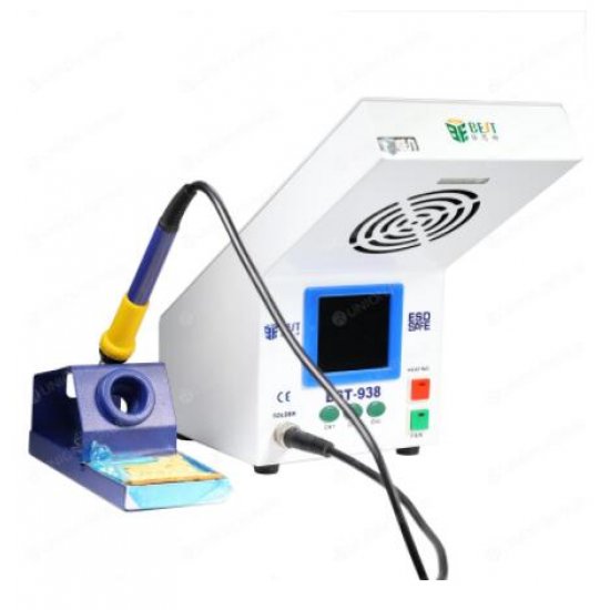 BST-938 Multi-funcational 3 in 1 LED light Soldering Smoke Absorber Soldering Iron Station