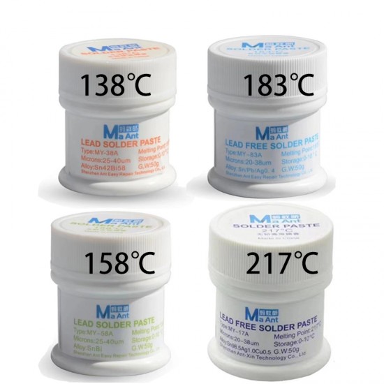 MaAnt Lead Free Silver Solder Paste Temp 138 158 183 217 Degree For iPhone X Middle Layer Repair Special Solder Paste
