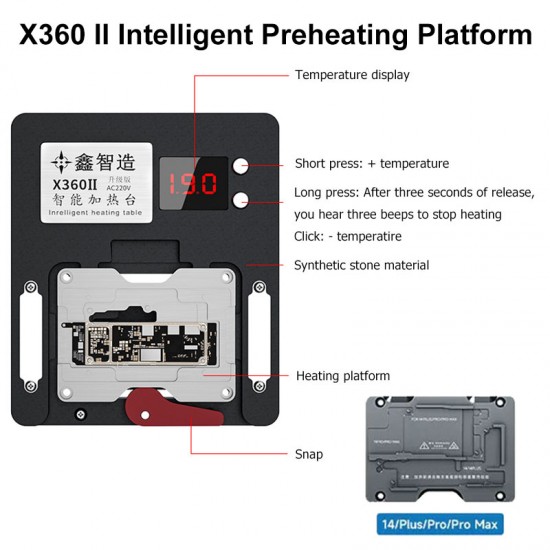 XINZHIZAO X360II Intelligent Preheating Platform with iPhone X-14 Series Motherboard Layered Welding Modules