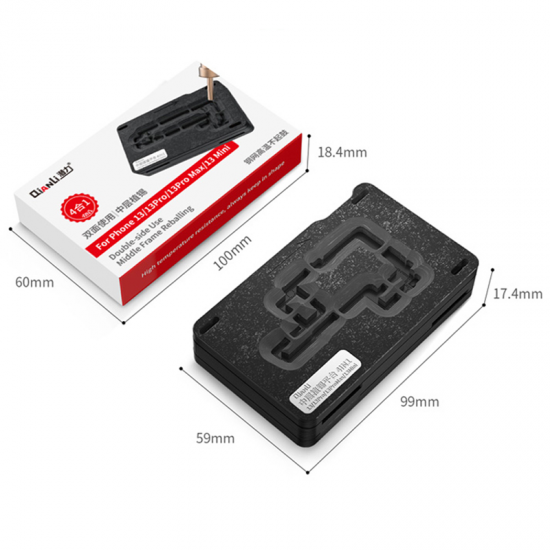 QianLi 4 in 1 Double-side Use Middle Frame Reballing Stencil Kit For iPhone 13/13 mini/13 Pro/13 Pro Max Repair