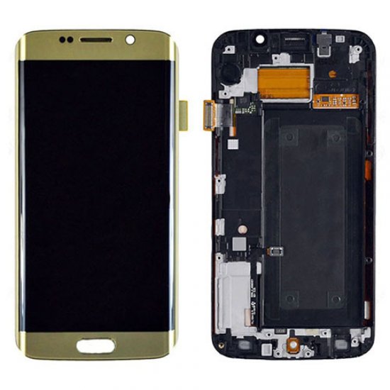 Samsung Galaxy S6 Edge G925F LCD Screen and Digitizer Touch Screen with Frame Gold Ori