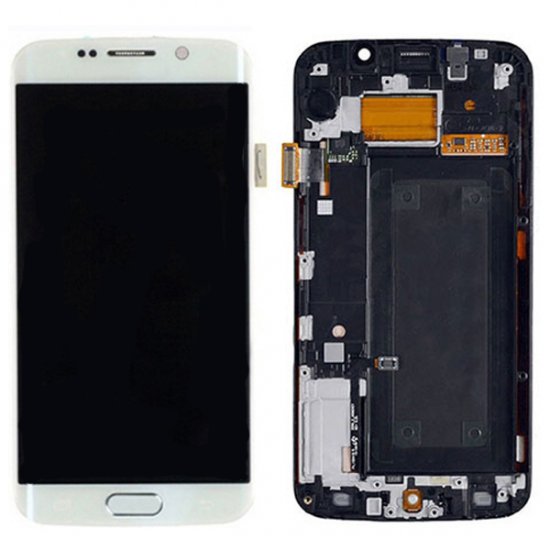 Samsung Galaxy S6 Edge G925F LCD Screen and Digitizer Touch Screen with Frame White Ori