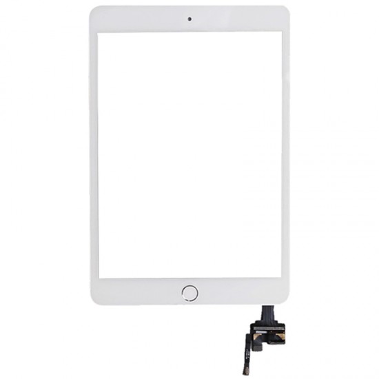 Digitizer Touch Screen with IC Home Button Flex for iPad Mini 3 White