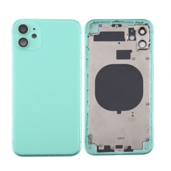 For iPhone 11 Back Housing with Side Buttons Green